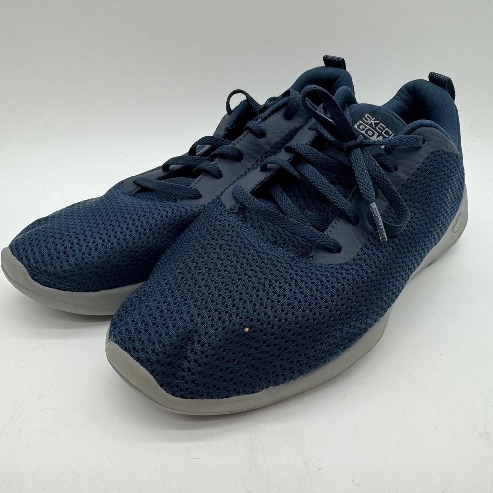 Skechers GOwalk Max Walking Shoes Mens US 10 Navy Gray Mesh Lace Up Sneakers